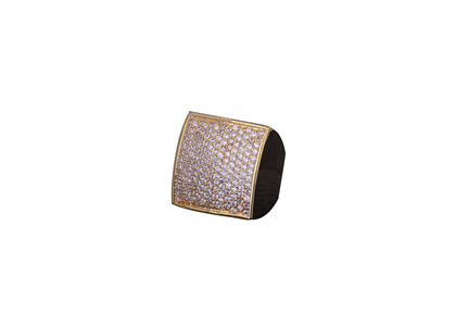 Gold Plated Micro Pave Convex Dome Ring